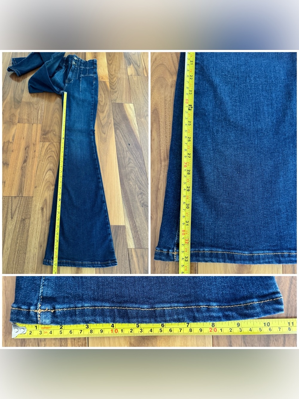 Free People Dark Blue High-Waist Flare Jeans - Picture 15 of 15